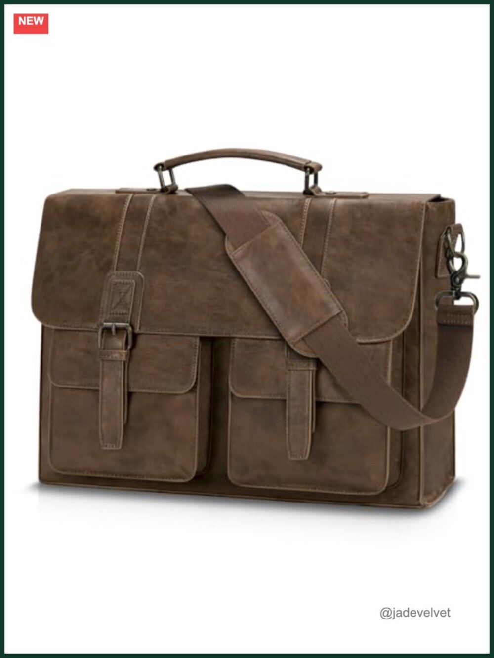 Vintage PU Leather 15.6 Inch Laptop Messenger Bag Multi Compartment Work